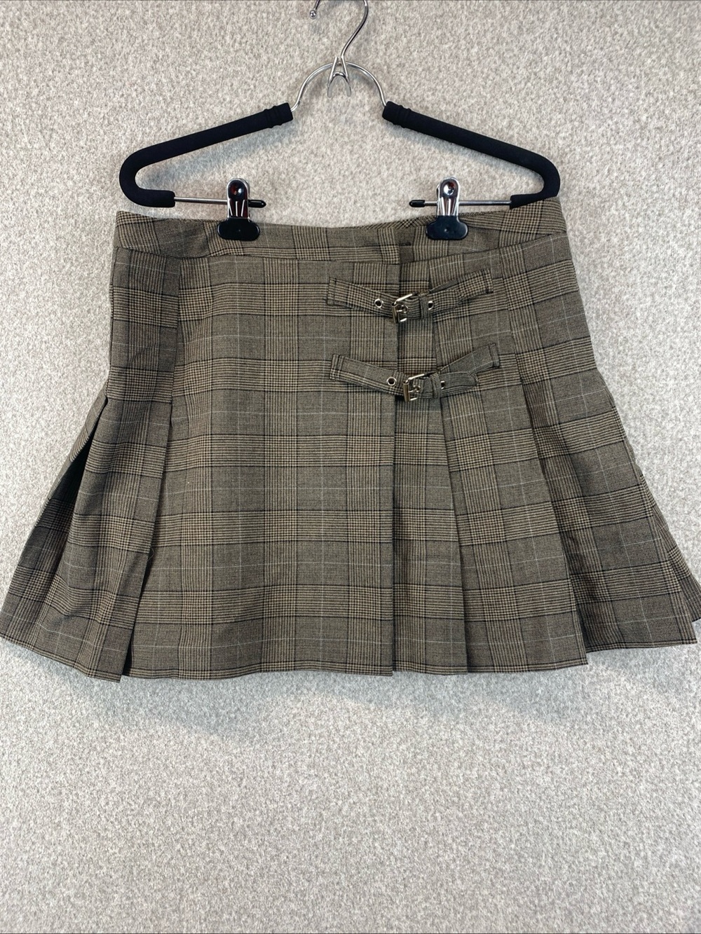 WAYF Women Mini Wrap Skirt Plaid Size Med Skater Grunge Goth Academia
